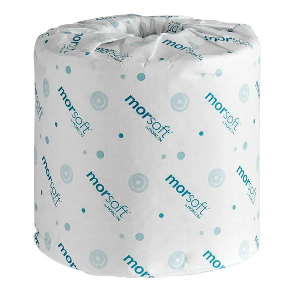 Morsoft 3 1/4" x 4" Individually Wrapped 2-Ply 400 Sheet Toilet Paper Roll - 96/Case
