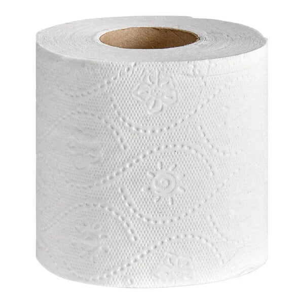 Morsoft 3 1/4" x 4" Individually Wrapped 2-Ply 400 Sheet Toilet Paper Roll - 96/Case
