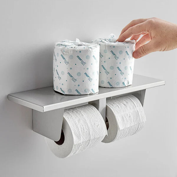 Morsoft 3 1/4" x 4" Individually Wrapped 2-Ply 400 Sheet Toilet Paper Roll - 96/Case
