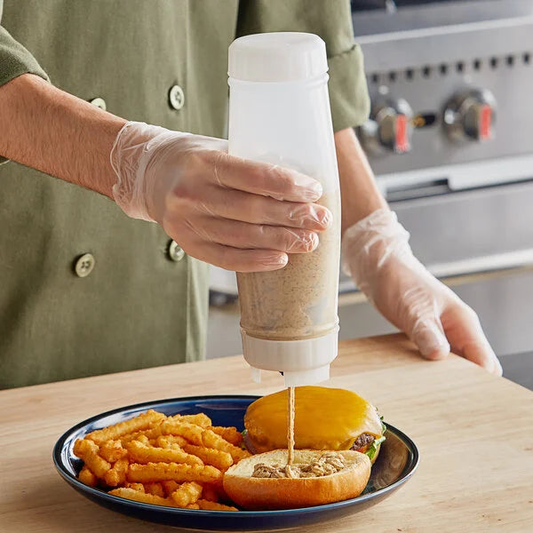 6-Count , FIFO Squeeze bottle 20 oz. Sauce Bottle with Large Valve- 6 bottle