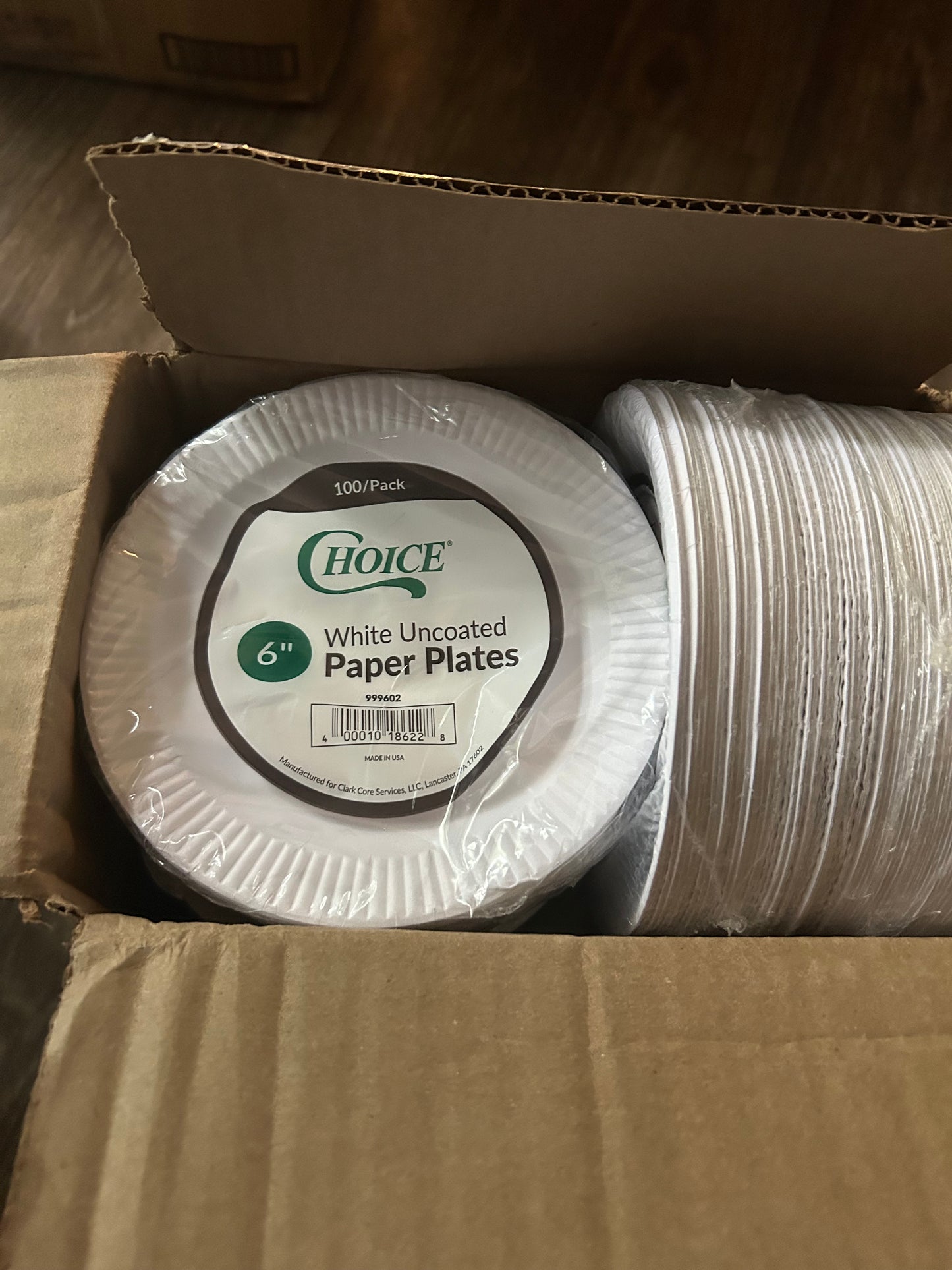 Choice 6” White Uncoated Paper Plates – 1,000/Case