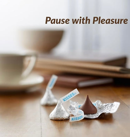 1 Lb Bag HERSHEY'S Kisses Milk chocolate , Classic Silver Wrap