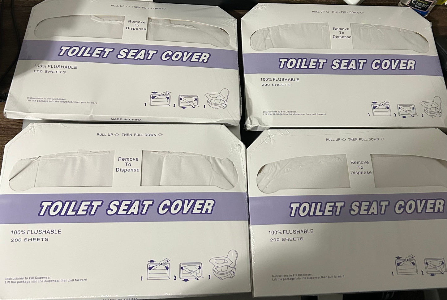 Cover Seat Toilet Flushable 4-Pack/200 Sheets (800 Sheets Total)  Free delivery
