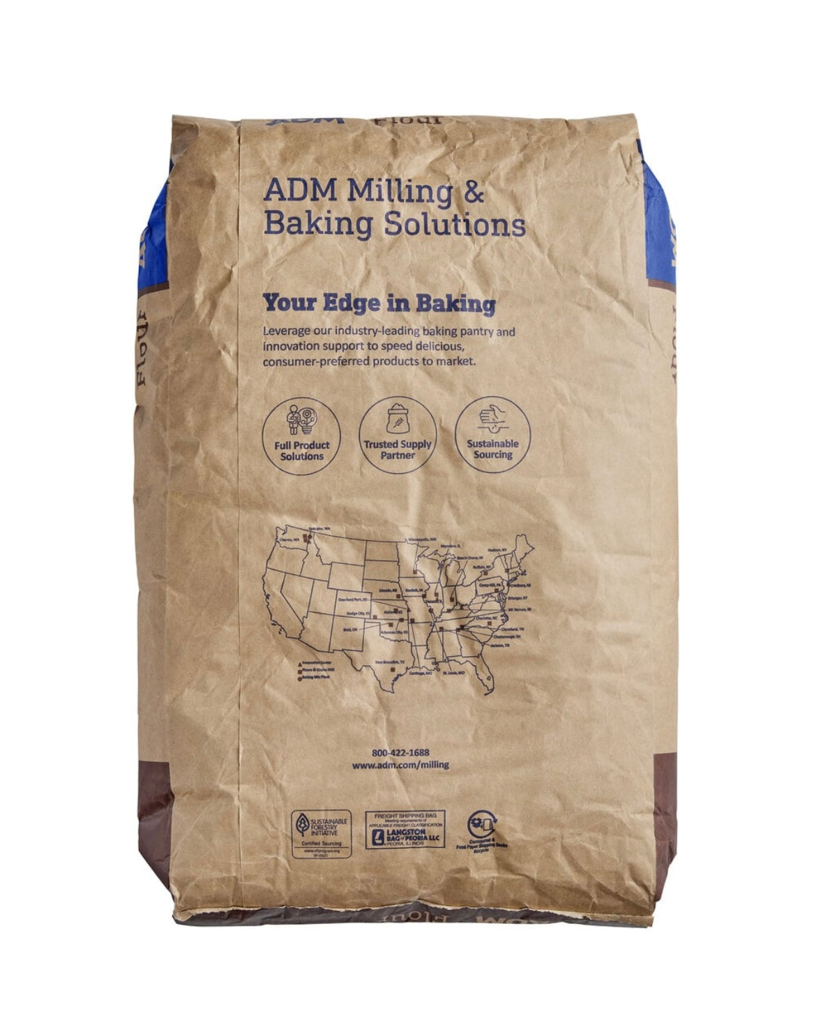 ADM Premium whole wheat flour 50 Lb Bulk Wholesale Bag