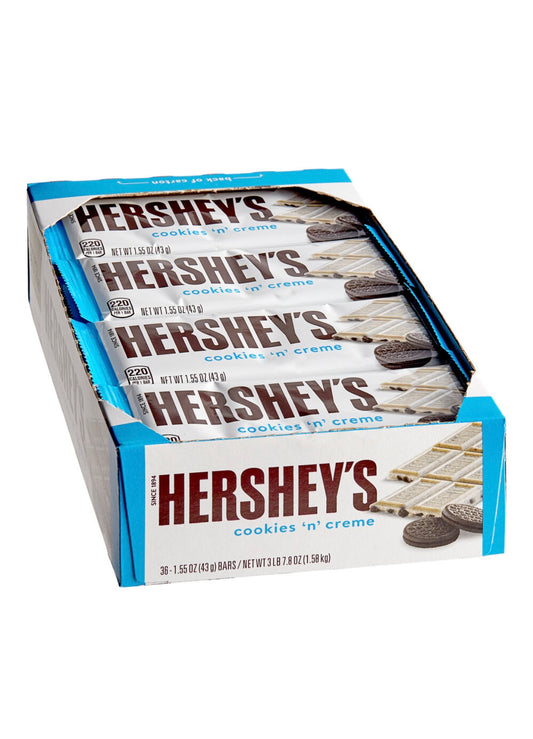 HERSHEY’S Cookies ‘n’ Creme Chocolate Bar 1.55 oz. - 36/Box